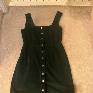 CORDUROY GREEN JUMPER/MINI DRESS
